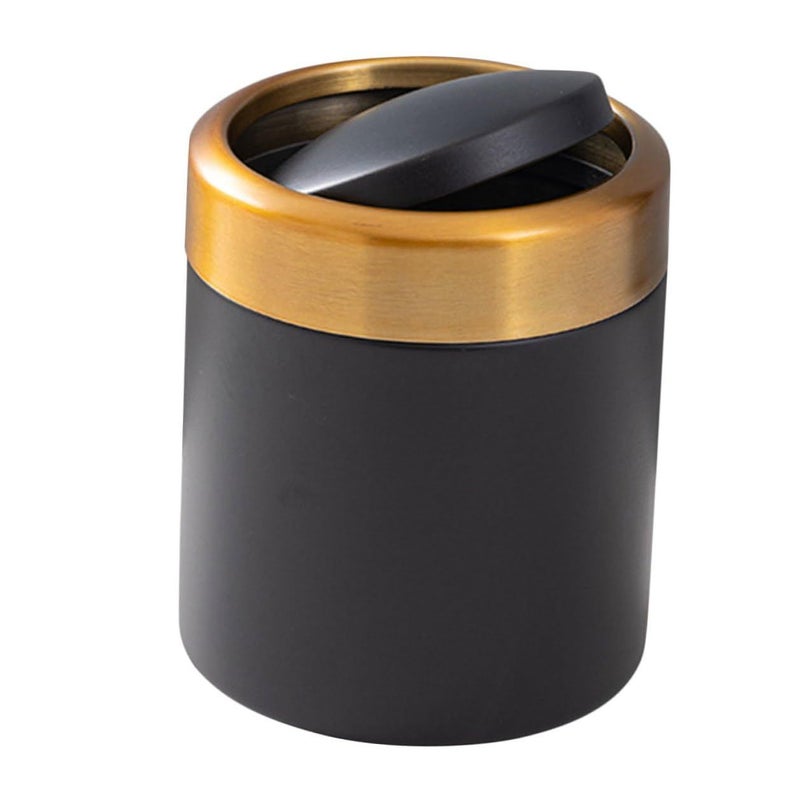 Small Stainless Steel Trash Can With Lid For Bathroom Kitchen Desk Countertop - Image 2
