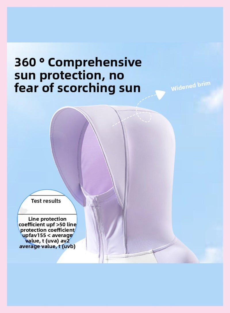 Nour Al-Thahab Small floral children's sun protection clothing, girl's summer ice silk sun protection clothing, outdoor sunshade skin clothing, lightweight coat, UV protection - Can be given as a gift - Image 2