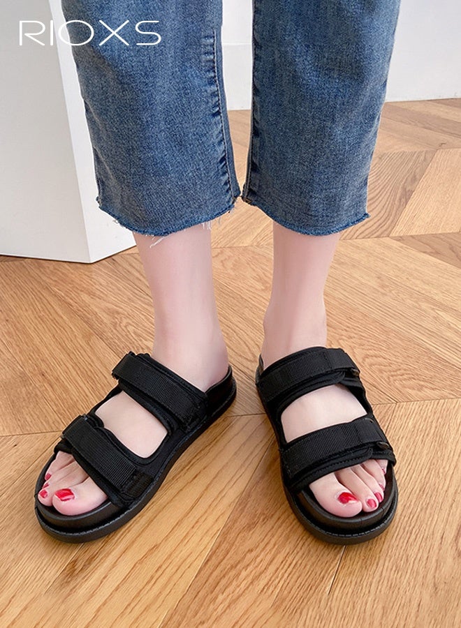 ريوكس الصنادل النسائية، الصنادل الخفيفة الوزن للنساء المريح مع حزام خلفي قابل للتعديل، النعال القابلة للتعديل للنساء، الأزياء المنزلقة غير الرسمية، السيدات الصنادل مع دعم قوس للارتداء في الهواء الطلق - Image 4