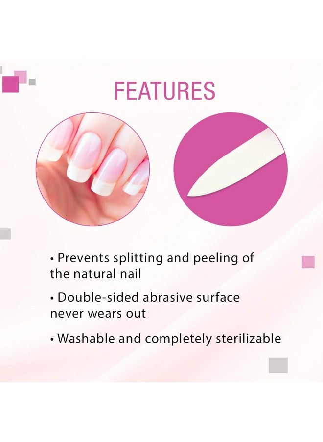 Nail Tek Nail Tek Crystal File Double-Sided with Fuchsia Companion Case, Medium File 5", Professional Fingernail File for Manicure Pedicure, Keep Nails Trim and Smooth, No More Nail Jagged Edges  - Image 4