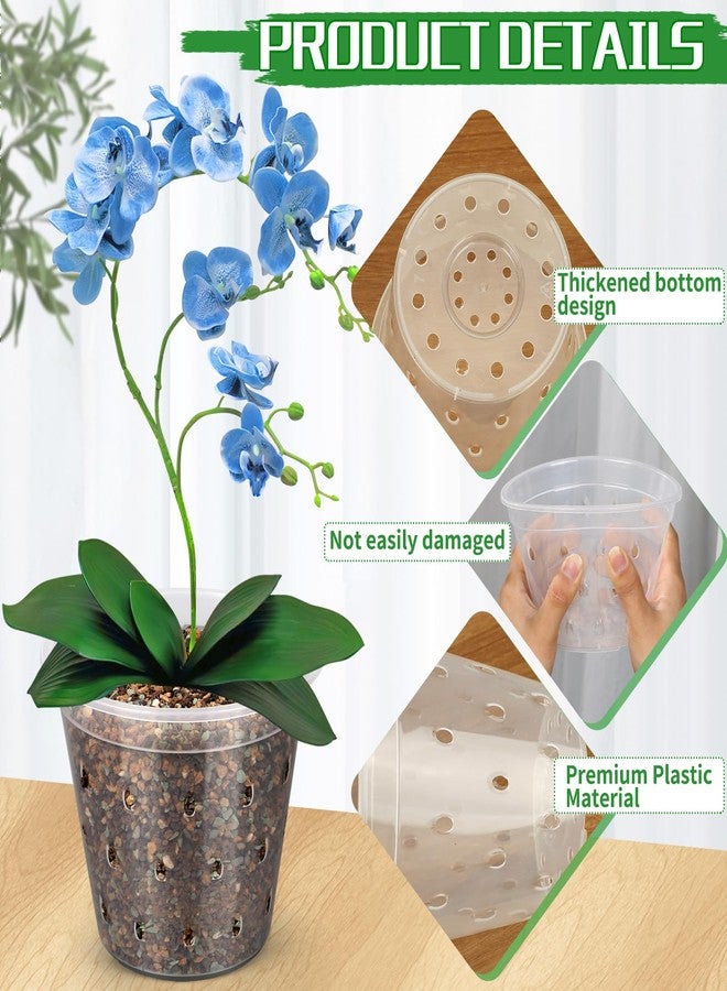 FUIJOL Orchid Pots, 8 Pack 3 4 5 6 7 Inch Orchid Pots with Holes, Clear Plastic Pots Indoor Outdoor, Slotted Orchids Planter (3 Inch) - Image 3