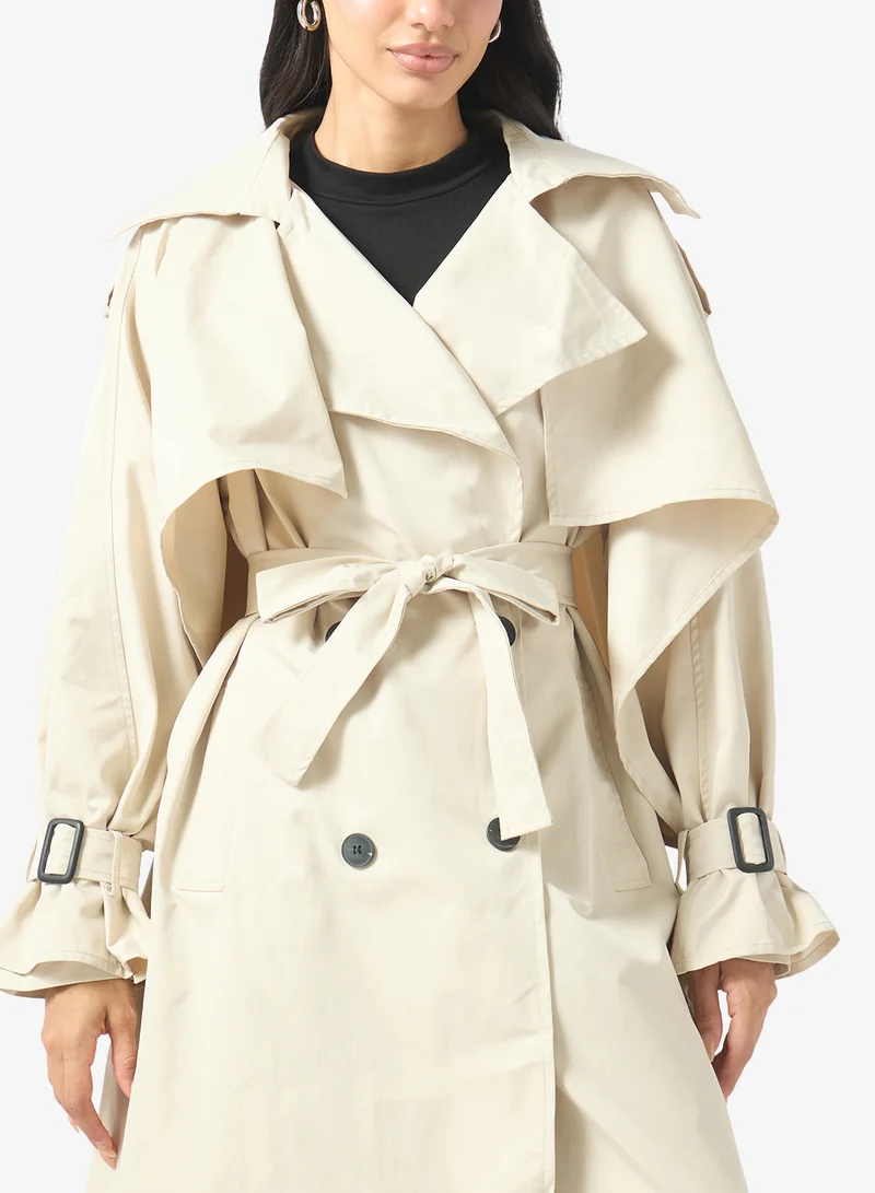 Ginger  Oversize Longline Belted Trench Coat for Women | Best Price UAE