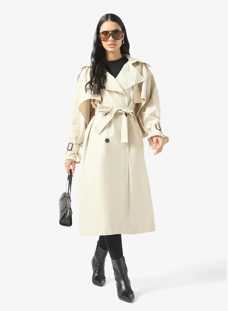 Ginger  Oversize Longline Belted Trench Coat for Women | Best Price UAE