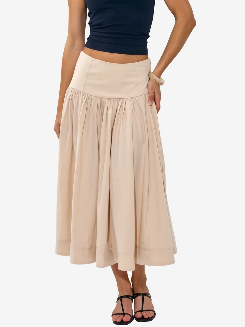 Busem BUSEM High-Waist A-Line Midi Skirt
