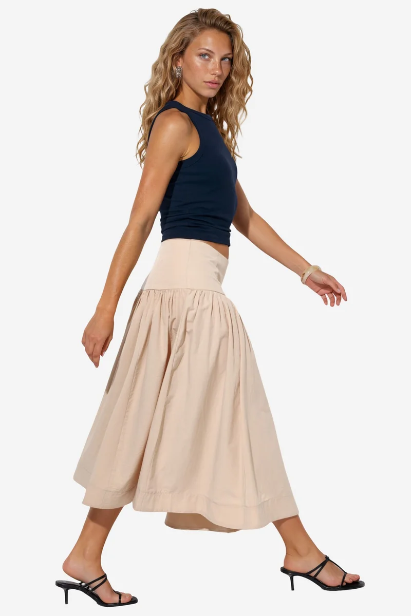 Busem BUSEM High-Waist A-Line Midi Skirt
