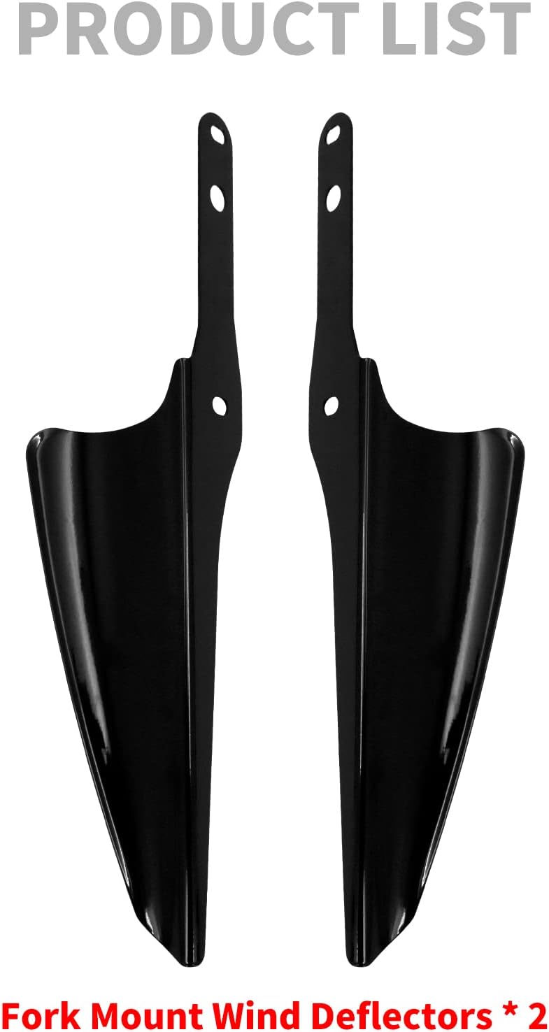 CARGLETRUE Front Fork Mount Wind Deflectors for Harley Road King, Street Glide, Electra Glide (1995-2023) - Black - Image 4