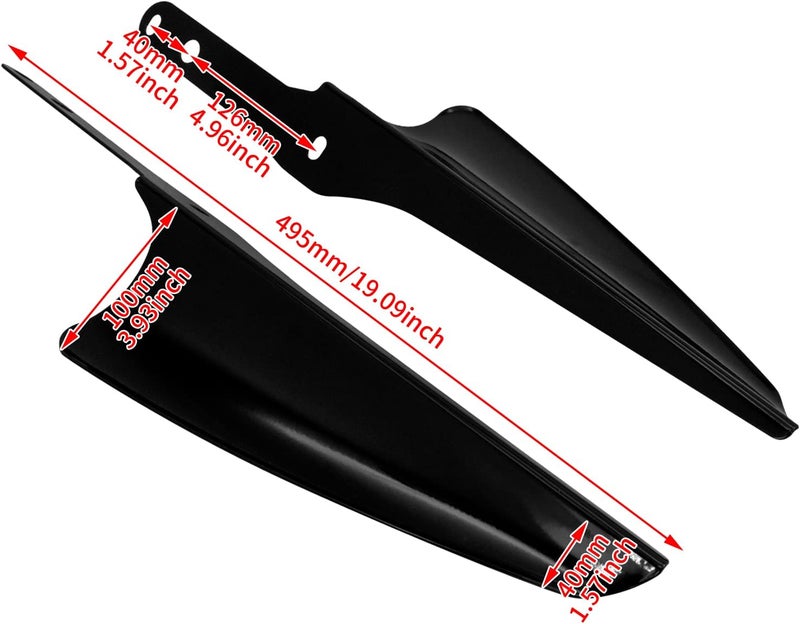 CARGLETRUE Front Fork Mount Wind Deflectors for Harley Road King, Street Glide, Electra Glide (1995-2023) - Black - Image 3