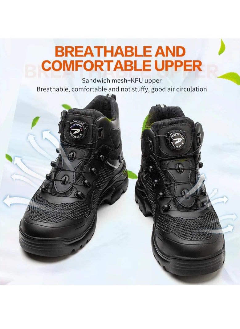 Verci - Men's Leather Shoes Uniquely Designed Simple Shoes With Knobs Products Workers Wide Foot Safety Shoes Hat Mid-cut Work Boots (45 EUR) - Image 1