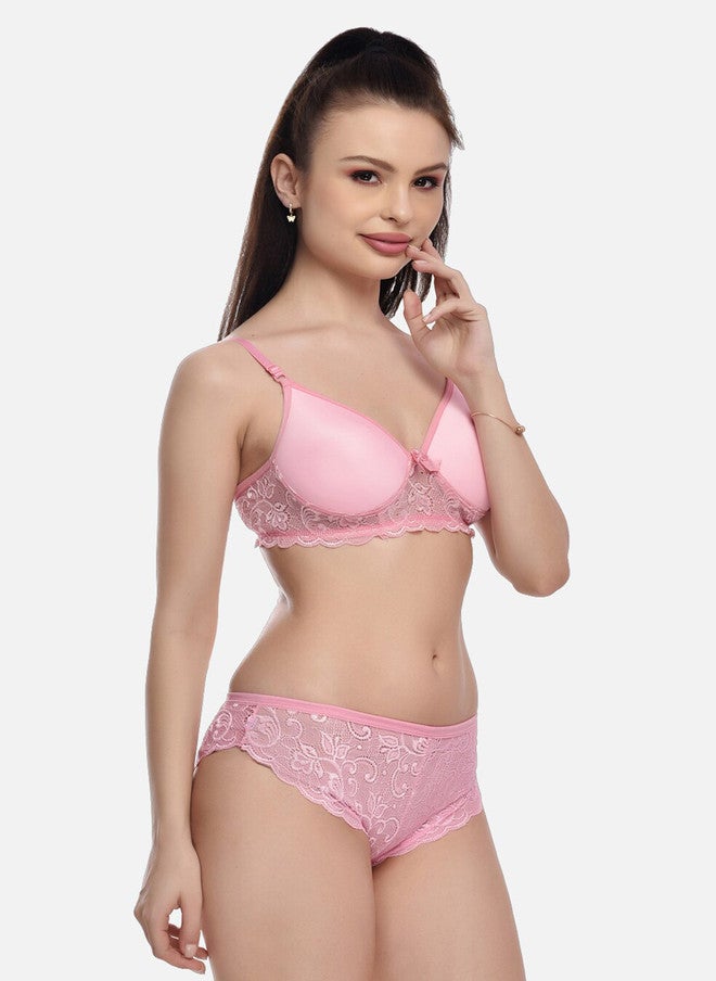 FIMS Women Pack Of 2 Solid Cotton Lace Lingerie Set - Image 3