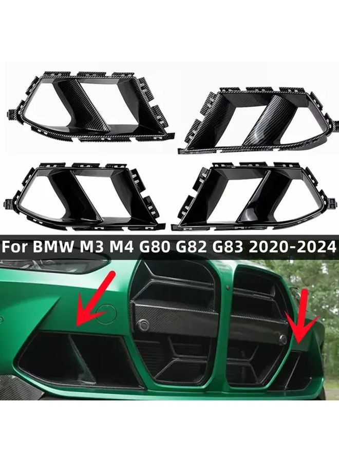 غطاء فتحة تهوية جانبية للصدام الأمامي الأسود اللامع لسيارات BMW G80 M3 G82 G83 M4 2021 2024 - Image 1