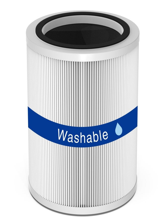 Vegebe 𝐖𝐚𝐬𝐡𝐚𝐛𝐥𝐞 Core 400S Replacement Filter for LEVOIT Core 400S-P Air Purifier, H13 True HEPA Filter with High-Efficiency Activated Carbon for Core 400S-RF, LRF-C401S-WUS, 1 Pack - Image 1