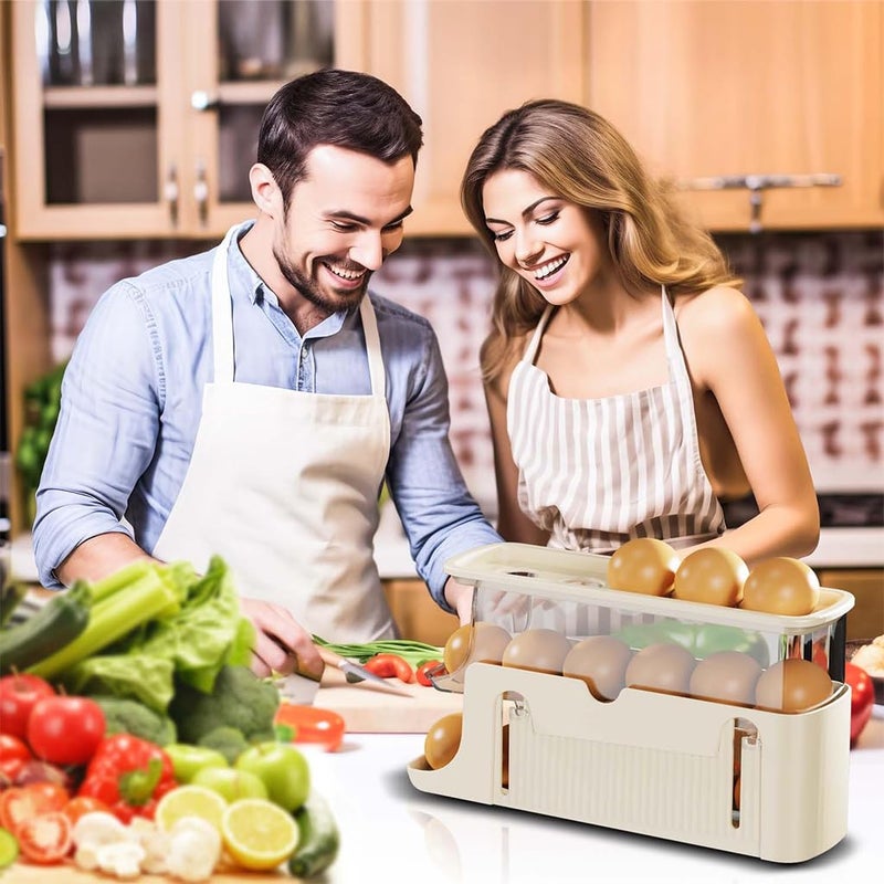HASTHIP Kitchen Egg Holder 2Tier Rolling Egg Container Dispenser for Refrigerator Space Saving Countertop Egg Holder Auto Rolling Egg Dispenser Detachable Design Easy to Refill 28x85x15cm - Image 3