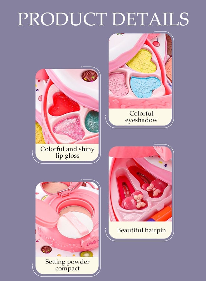 DUNISO Kids Makeup Kit for Girls Washable Cosmetic Makeup Kit Children Princess Pretend Play Games Toys Presents with Portable Makeup Box Girls Princess Dress Up Play Make Up Toys for Kid Birthday Gifts - Image 5