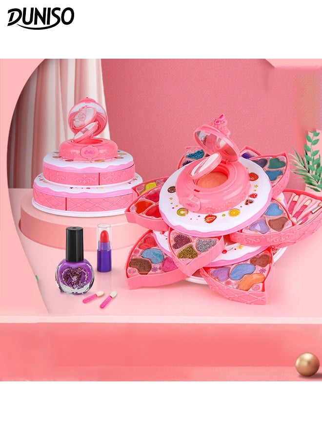 DUNISO Kids Makeup Kit for Girls Washable Cosmetic Makeup Kit Children Princess Pretend Play Games Toys Presents with Portable Makeup Box Girls Princess Dress Up Play Make Up Toys for Kid Birthday Gifts - Image 1
