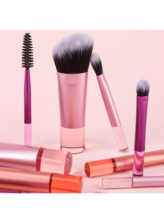 Generic 10CPS Mini Travel Makeup Brushes with Brush Pouch Portable Small Makeup Brush Easy-taken Full Complete Function Cosmetic Brushes  - Image 4
