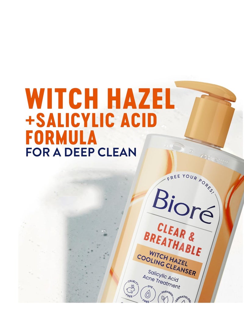 Biore Biore Clear & Breathable Cooling Cleanser with Witch Hazel, Acne Treatment for Face, Face Scrub for Oily Skin, Salicylic Acid Cleanser, 6.77 Oz  - Image 2