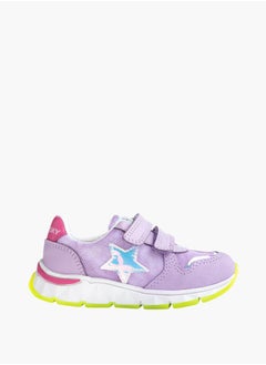 Pablosky Girls' Star Applique Sneakers With Hook And Loop Closure  - Image 2