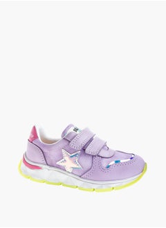 Pablosky Girls' Star Applique Sneakers With Hook And Loop Closure  - Image 1