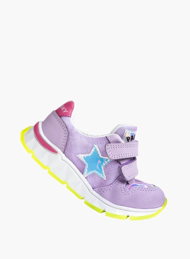 Pablosky Girls' Star Applique Sneakers With Hook And Loop Closure
