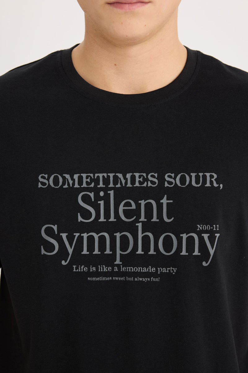 DeFacto Black Man Regular Fit Crew Neck T Casual - Image 3