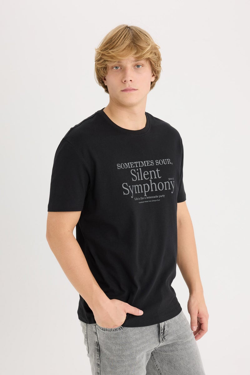 DeFacto Black Man Regular Fit Crew Neck T Casual - Image 4