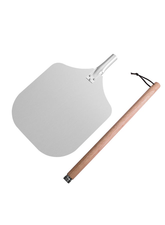 73Hours Factory In Stock Pizza Shovel Aluminum Shovel Cake Shovel Removable Wooden Handle Leak Hole 12/14/16 Inch Baking Transfer Pizza Shovel-Specifications:(leak Hole) Small Size 12inch (style 2) Two Sections (total Length 133cm) Twistable Handle (square) Aluminum Pizza Shovel + Pure Kraft Paper Box - Image 4