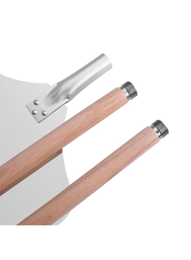 73Hours Factory In Stock Pizza Shovel Aluminum Shovel Cake Shovel Removable Wooden Handle Leak Hole 12/14/16 Inch Baking Transfer Pizza Shovel-Specifications:(leak Hole) Small Size 12inch (style 2) Two Sections (total Length 133cm) Twistable Handle (square) Aluminum Pizza Shovel + Pure Kraft Paper Box - Image 2