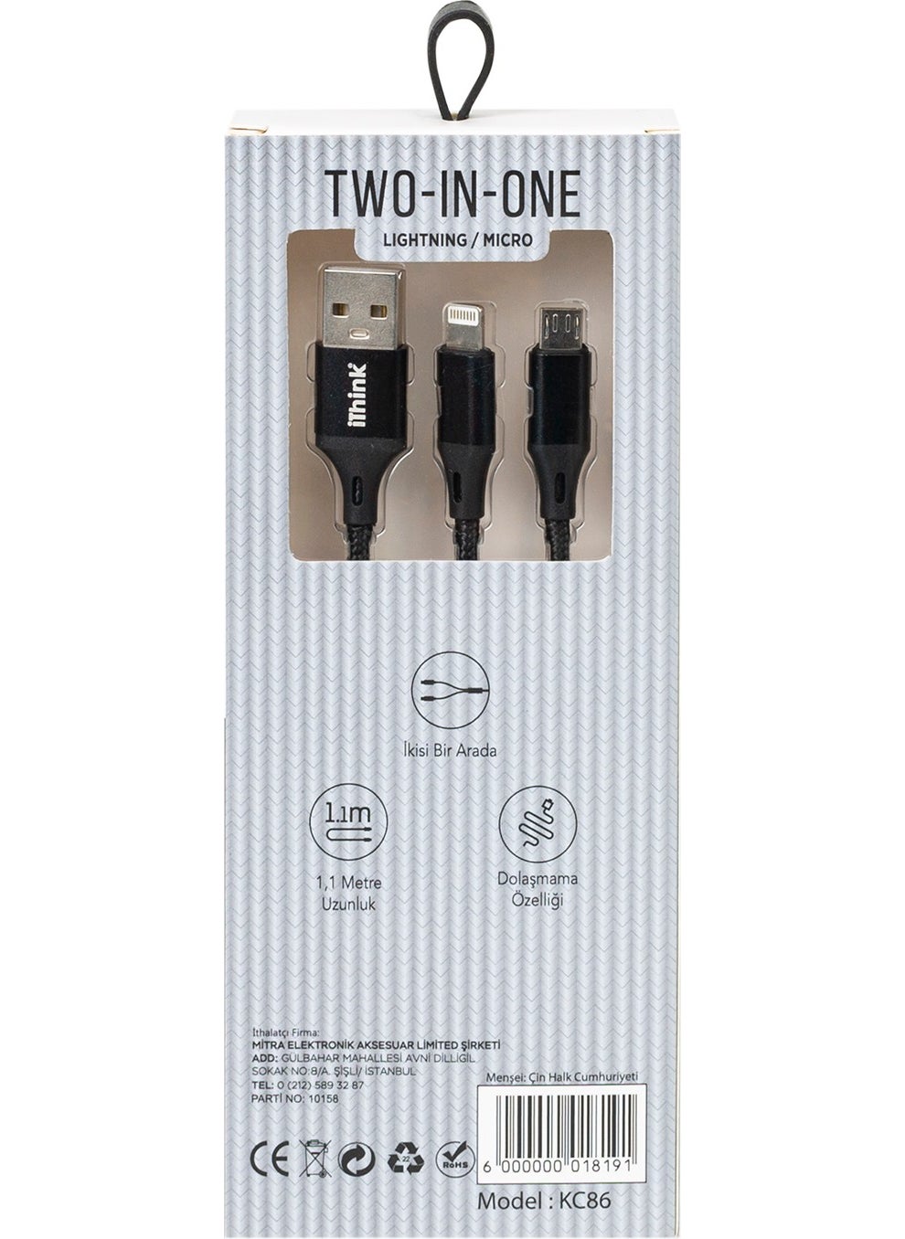 ithink KC86 Micro Lightning Gold Cable 2in1  - Image 3