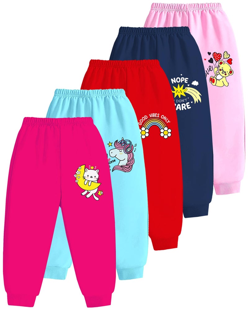 Kuchipoo Regular Fit Baby Girls Pyjamas - Pack of 5 (Multicolor, 9-12 Months, PAJ-196) - Image 1