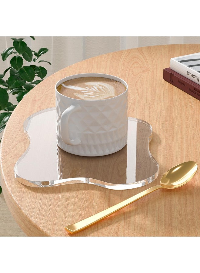 Leadiy Acrylic Coaster Decorative Plates, Irregular Bar Drink Coaster, Clear Cloud Shape Coffee Cup Coaster, Perfect for Tabletop Protection and Accessories Display.(Clear) - Image 1