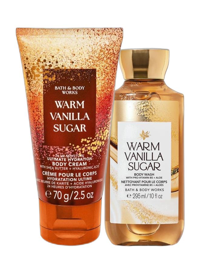 Bath & Body Works Warm Vanilla Sugar Travel Size Ultimate Hydration Body Cream & Warm Vanilla Sugar Body Wash Bundle - Image 1
