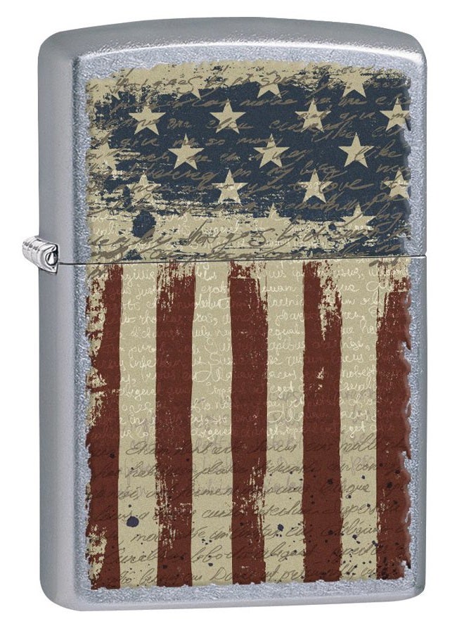 Zippo ولاعة: علم أمريكا القديم - كروم الشارع 77091 - Image 1