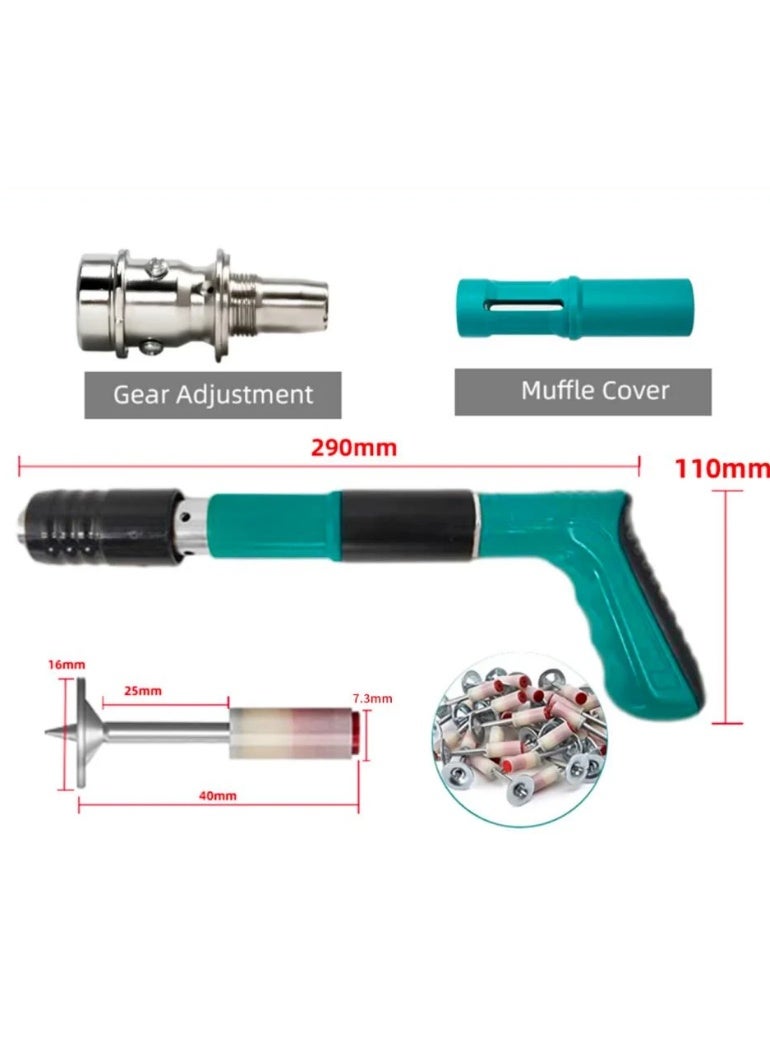 Portable pneumatic nail gun for drilling and fastening - nail gun for concrete walls - Image 1