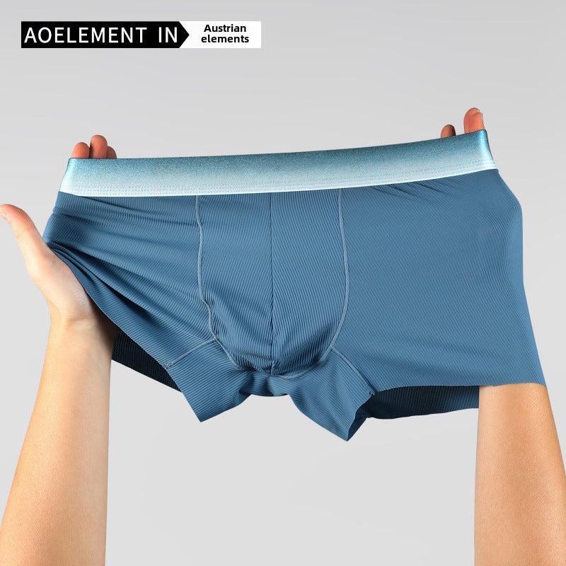 Mens Ice Silk Boxers with Support Pouch green grass  - Image 5