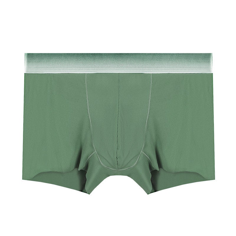 Mens Ice Silk Boxers with Support Pouch green grass  - Image 1