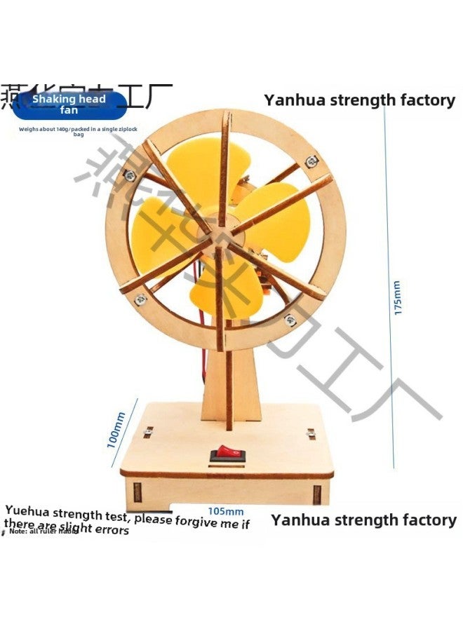 Science And Technology Small Production Electric Shaking Head Fan Primary School Students Handmade Educational Supplies Scientific Experiment Stem Teaching Aids Diy-Colour:⭐Send Ppt Video Tutorial  - Image 2