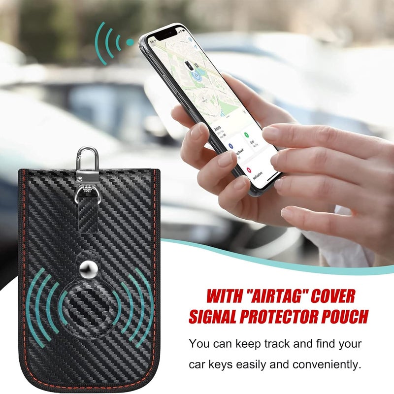 FOVNOT Faraday Box for Car Keys, Faraday Pouch for Car Keys Car Key Signal Blocking Box Anti Theft Car Key Box Key Fob Protector RFID Signal Blocking Pouch with Airtag Cover Anti-Theft Signal Blocker - Image 3