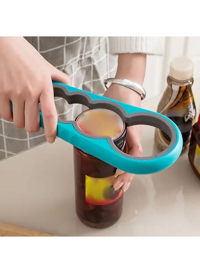 فتاحة زجاجات محمولة 4 في 1 باللون الأخضر مع صندوق هدايا وأداة غير قابلة للانزلاق لفتح العلب - Image 2