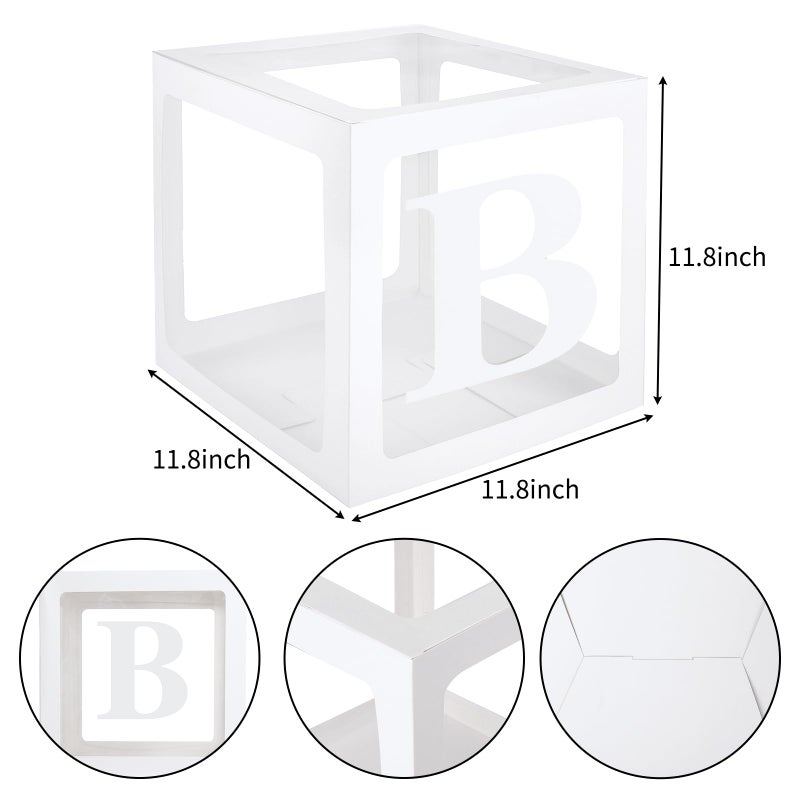 RUBFAC Baby Boxes for Baby Shower Decoration with 8 Letters and 36 Balloons 4pcs Clear Balloon Boxes BABY Blocks for Girls Birthday Party Decorations(Pink) - Image 2