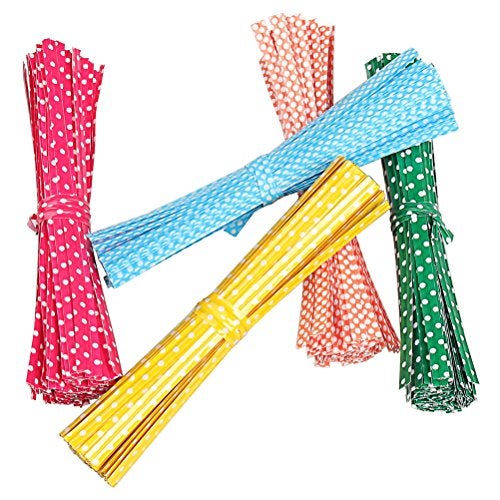 Pengxiaomei 500 Pcs 4 Inch Bag Twist Ties, Colorful Metallic Bread Ties Wire for Easter Candy Cake Cookies Chocolate Snack Gift Bags Decoration - Image 3