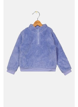 Ideology  Kids Girl Sherpa Fleece Pullover, Purple  - Image 1