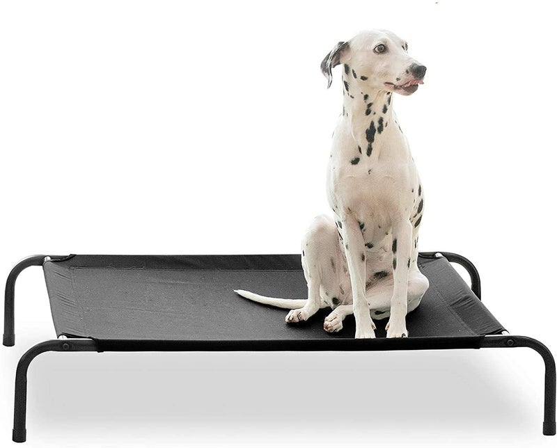 KOZI PET Elevated Dog Bed Outdoor Indoor Dog Fabric Cot, Raised Dog Beds (Small, Black) - Image 1