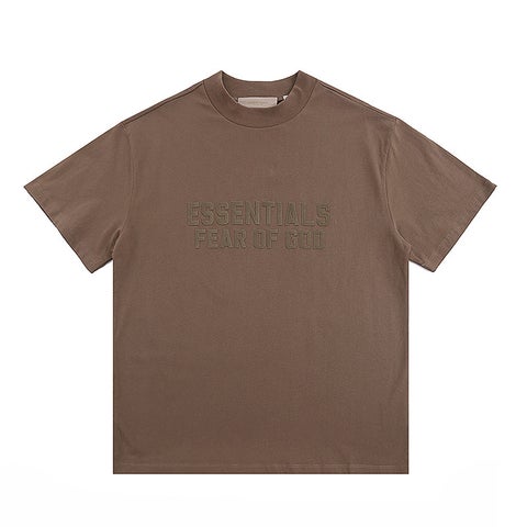 2024 SS FOG ESSENTIALS Velvet Tee Casual Unisex Wood color