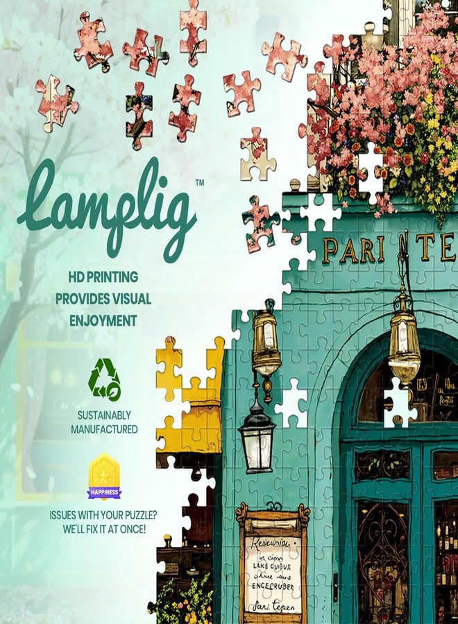 لامبليج أحجيات لامبليه للكبار 1000 قطعة، أحجيات مشهد شارع ربيعي لمتجر زهور قديم 1000 قطعة، أحجيات تركيب صور عتيقة صعبة مع حروف على ظهرها، لعبة ممتعة هدية ديكور منزلي (ملصق 1:1 27.6 × 20.5 بوصة) - Image 5