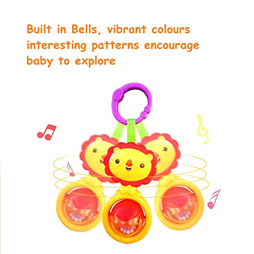 YUNLOVXEE Baby Toys, Cartoon Animal Hanging Rattle Toys, Handbells Baby Rattles, Baby Bed Crib Car Seat Travel Stroller Toys for Infant, Best Birthday Gift for Newborn, 4 Pack - Image 2
