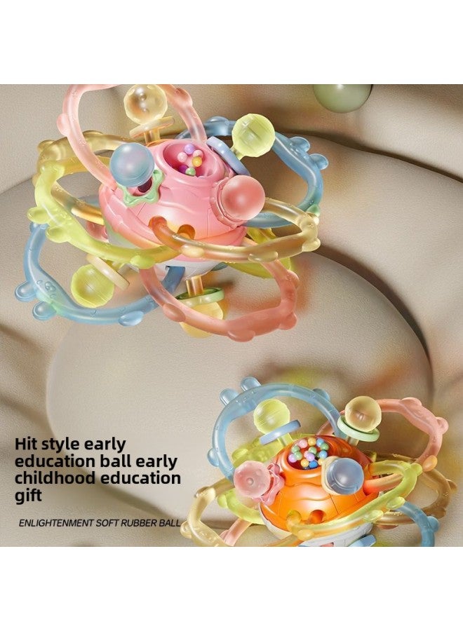 Manhattan Baby Hand Grab Ball Baby Grasp Training Can Bite Tooth Glue Rattle March-June Calming Toy-Color:【interstellar Pink】 Manhattan Hand Ball Gift Box - Image 3