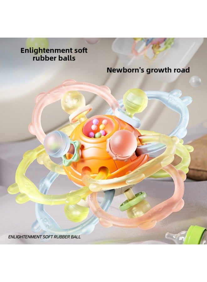 Manhattan Baby Hand Grab Ball Baby Grasp Training Can Bite Tooth Glue Rattle March-June Calming Toy-Color:【interstellar Pink】 Manhattan Hand Ball Gift Box - Image 2