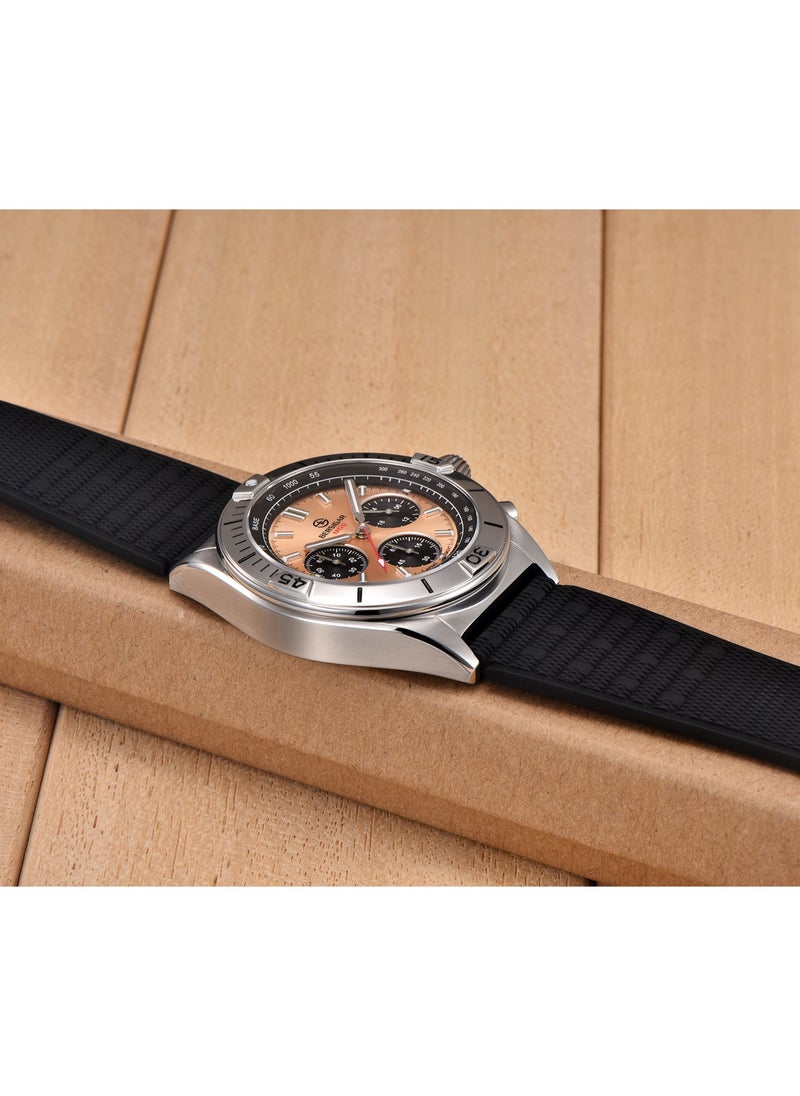 BERSIGAR - Bersigar BG-1705 Bellatrix Stainless Steel Rubber Strap Chronograph Watch - Image 1
