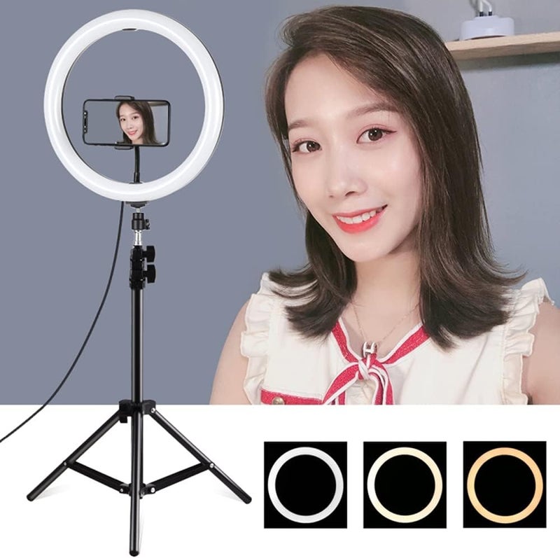 جوليرك ضوء تصوير LED قابل للتعتيم من هونورال مع حامل ثلاثي وحامل هاتف محمول (11.8 بوصة) - Image 1