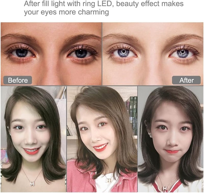 جوليرك ضوء تصوير LED قابل للتعتيم من هونورال مع حامل ثلاثي وحامل هاتف محمول (11.8 بوصة) - Image 3